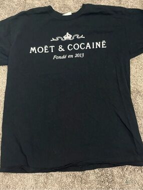 Moët & Cocaine Black Graphic Tee